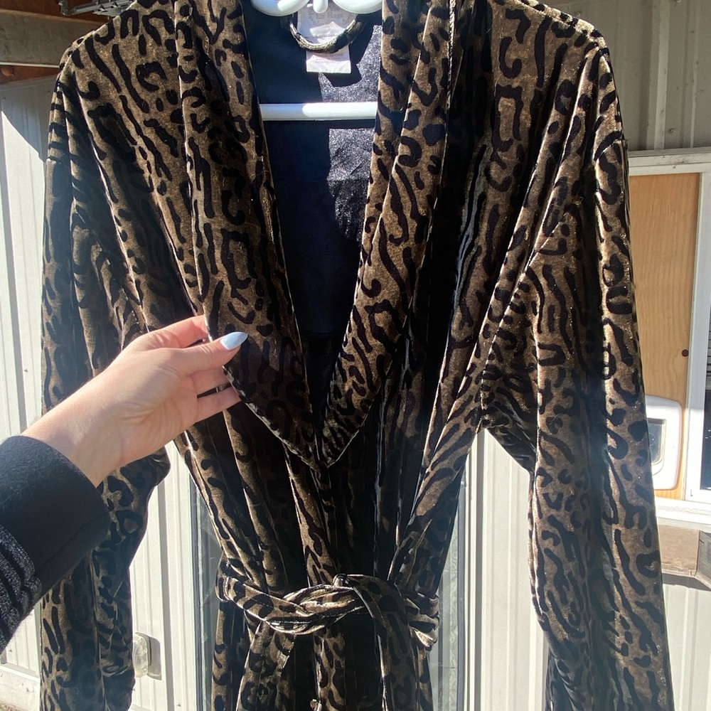 Leopard Print Velvet Robe S/M